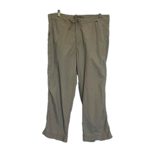 REI Khaki Pants Womens Size 16 UPF 50 Tie Front Straight Leg Hiking Gorpcore EUC